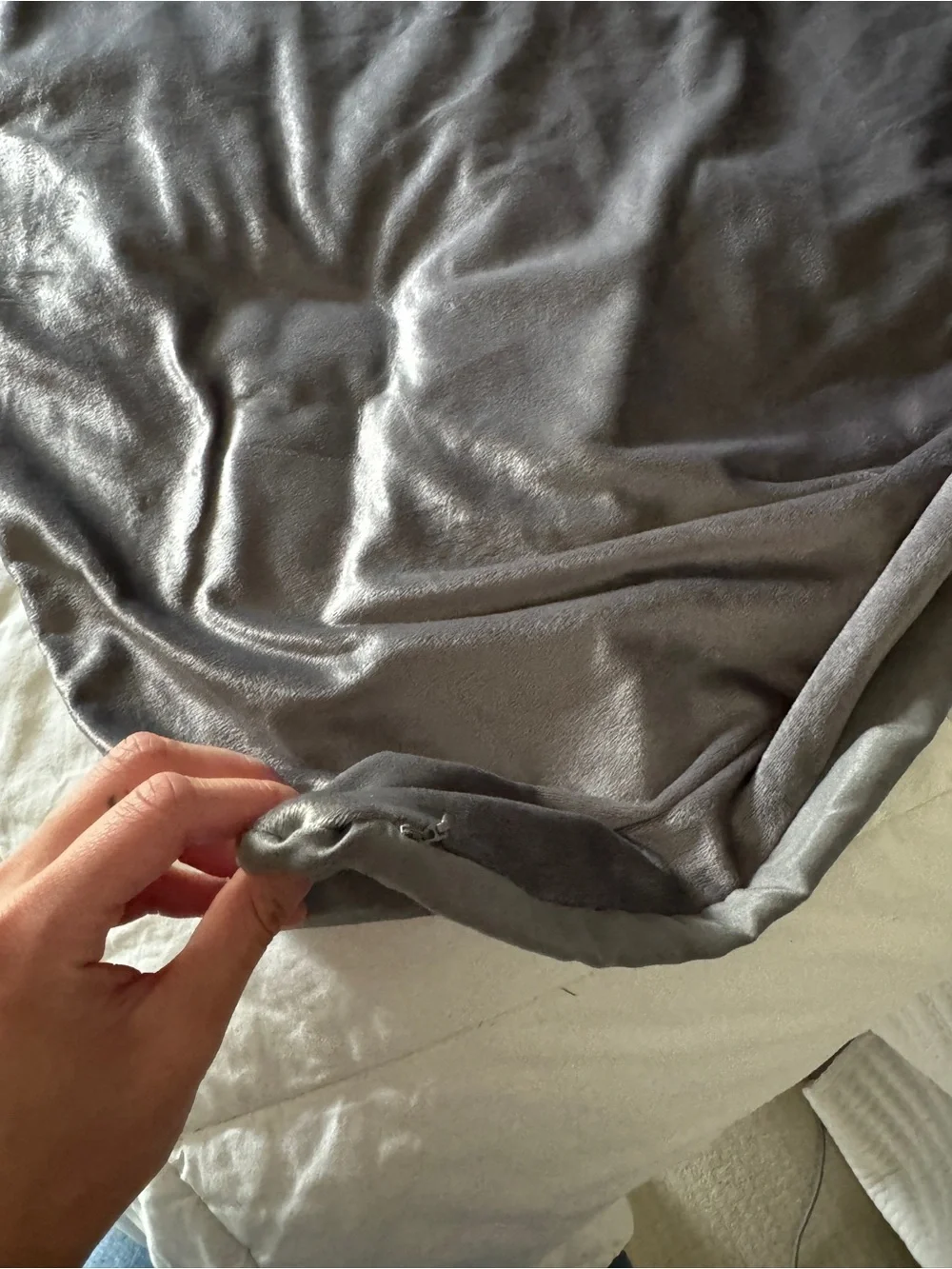 Charcoal Grey Minky/Velvet Weighted Blanket Duvet Cover - 48